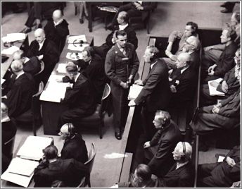 August von Knieriem (standing) pleads not guilty on August 14, 1947